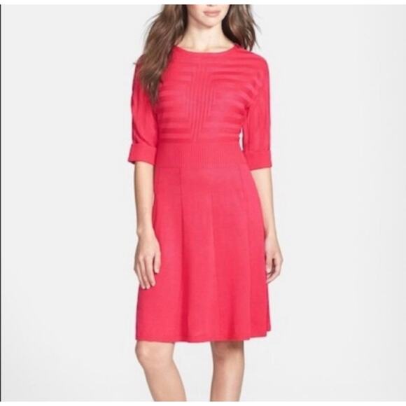 Eliza J Sweater Dress Womens Medium Ribbed Dopamine Preppy Minimalist Girly - Picture 12 of 12